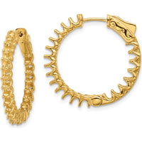 14K Yellow Gold 23mm In/Out Hoop Earrings with Safety Clasp - 2.1 Carat Total Weight by Oro Pregiato