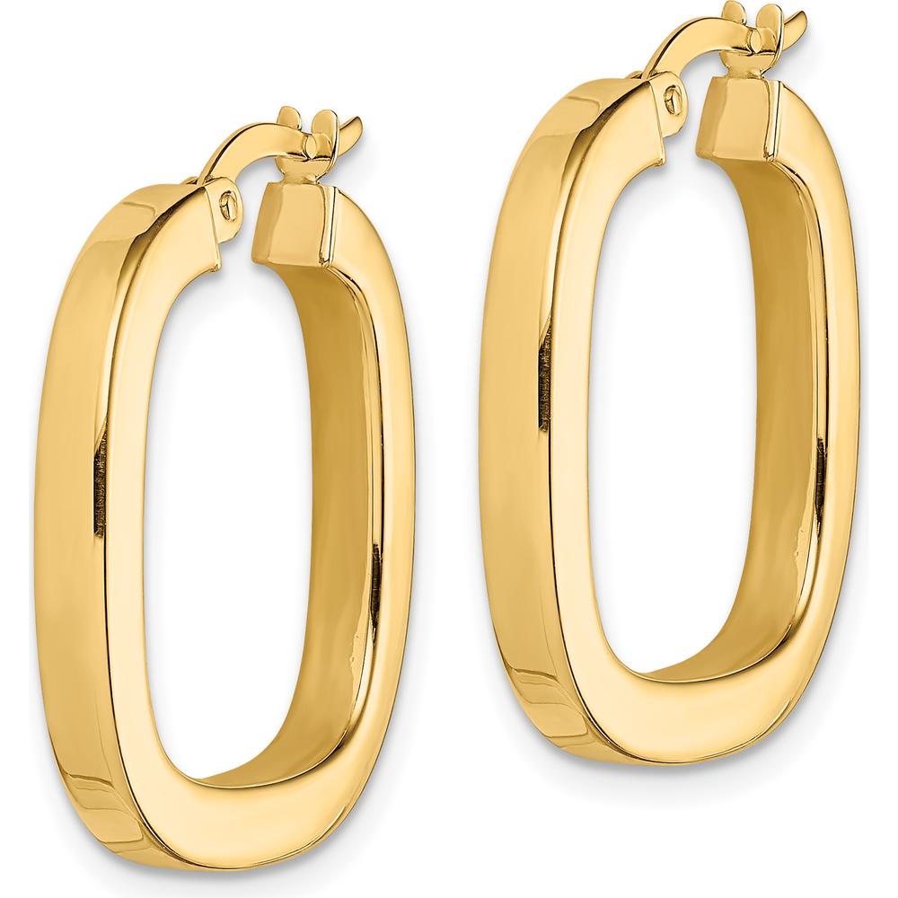 14K Yellow Gold 23mm Square Tube Hollow Hoop Earrings by 0