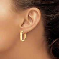 14K Yellow Gold 23mm Square Tube Hollow Hoop Earrings by 0