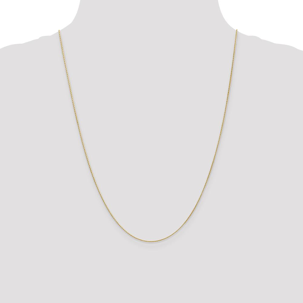14K Yellow Gold 24" 0.7mm Round Parisian Wheat Chain with Lobster Clasp by Oro Pregiato