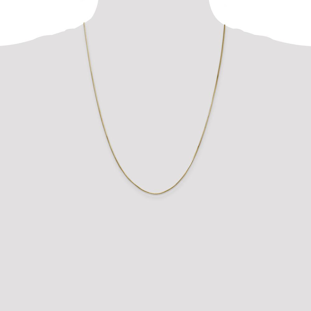 14K Yellow Gold 24" 0.8mm Octagonal Snake Chain Necklace with Lobster Clasp by Oro Pregiato