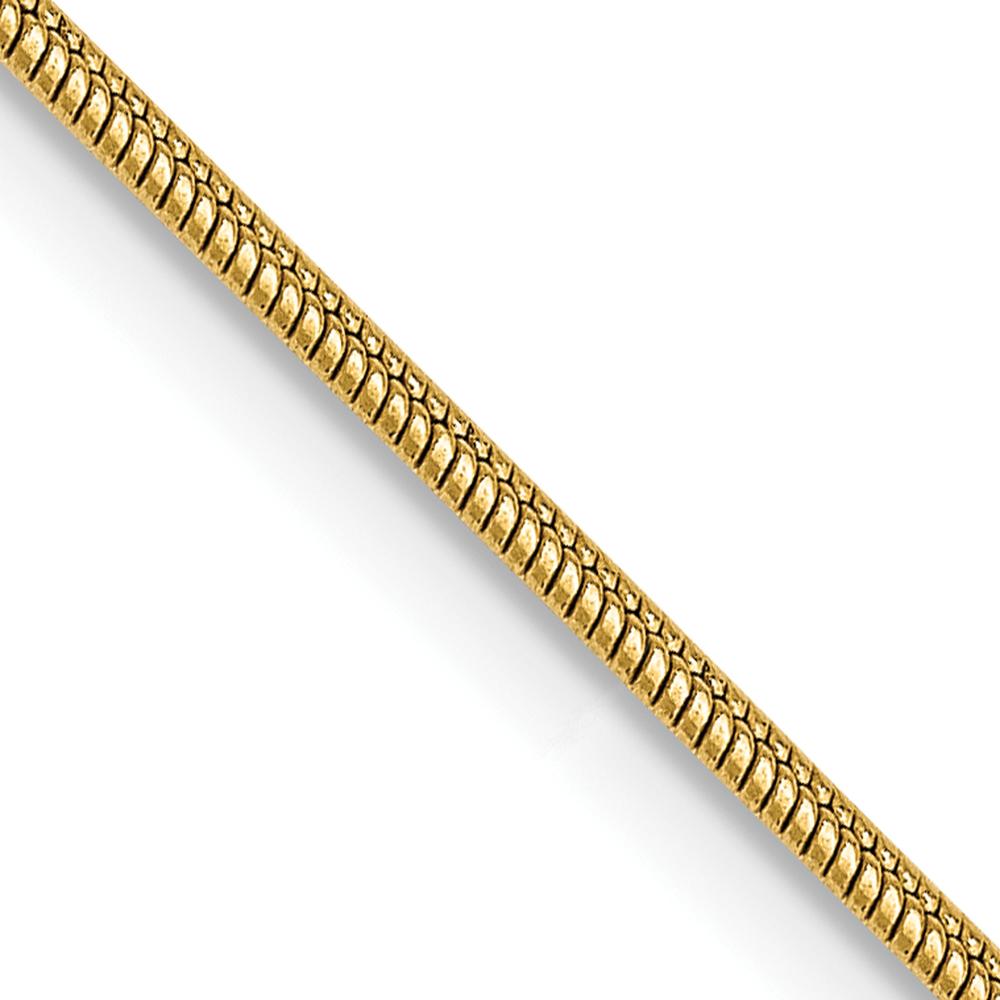 14K Yellow Gold 24" 1.1mm Round Snake Chain Necklace with Lobster Clasp by 0
