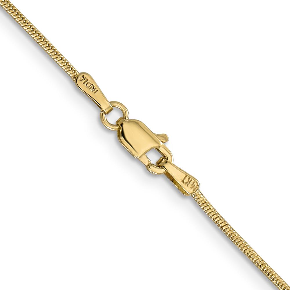 14K Yellow Gold 24" 1.1mm Round Snake Chain Necklace with Lobster Clasp by 0