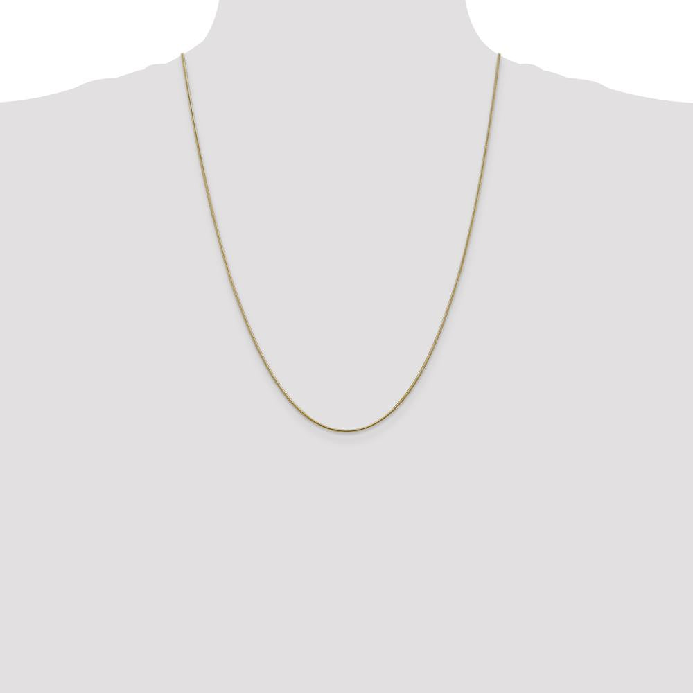 14K Yellow Gold 24" 1.1mm Round Snake Chain Necklace with Lobster Clasp by 0
