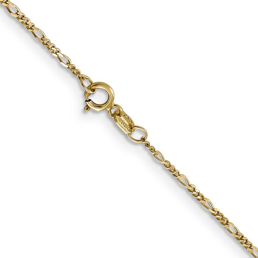 14K Yellow Gold 24" 1.25mm Flat Figaro Chain Necklace with Spring Ring Clasp by Oro Pregiato
