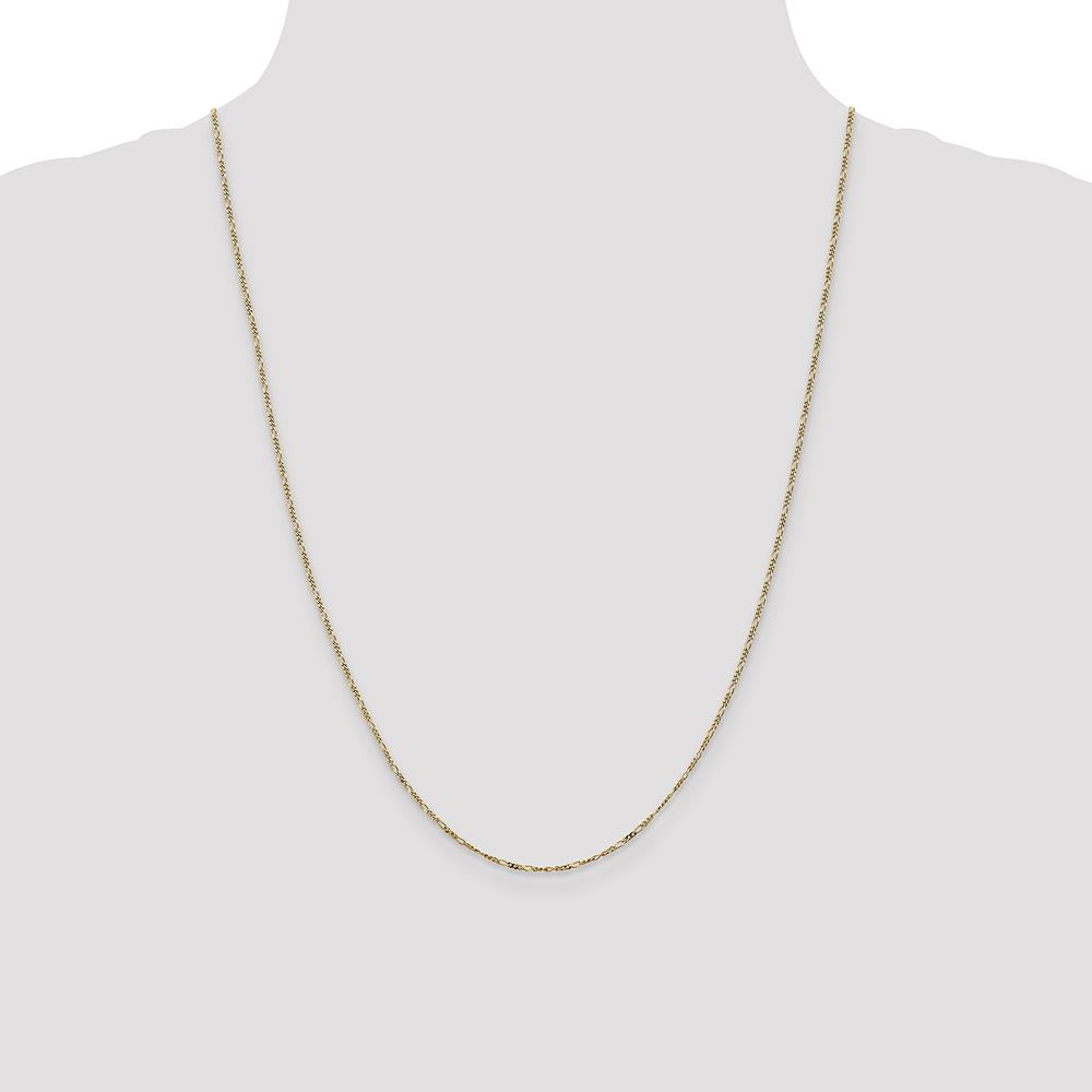 14K Yellow Gold 24" 1.25mm Flat Figaro Chain Necklace with Spring Ring Clasp by Oro Pregiato