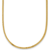 14K Yellow Gold 24" 1.3mm Franco Chain Necklace with Lobster Clasp - Solid Gold, Polished Finish by Oro Pregiato