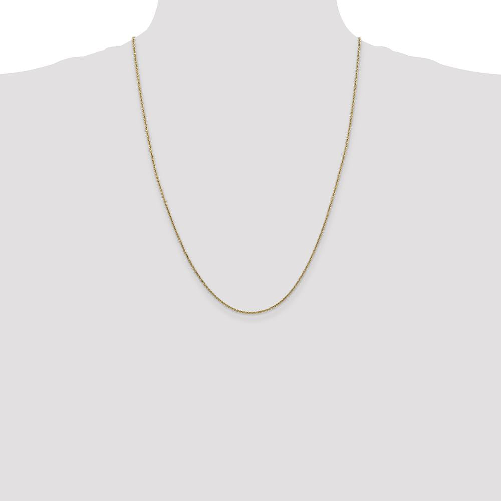 14K Yellow Gold 24" 1.4mm Round Open Link Cable Chain with Lobster Clasp by Oro Pregiato