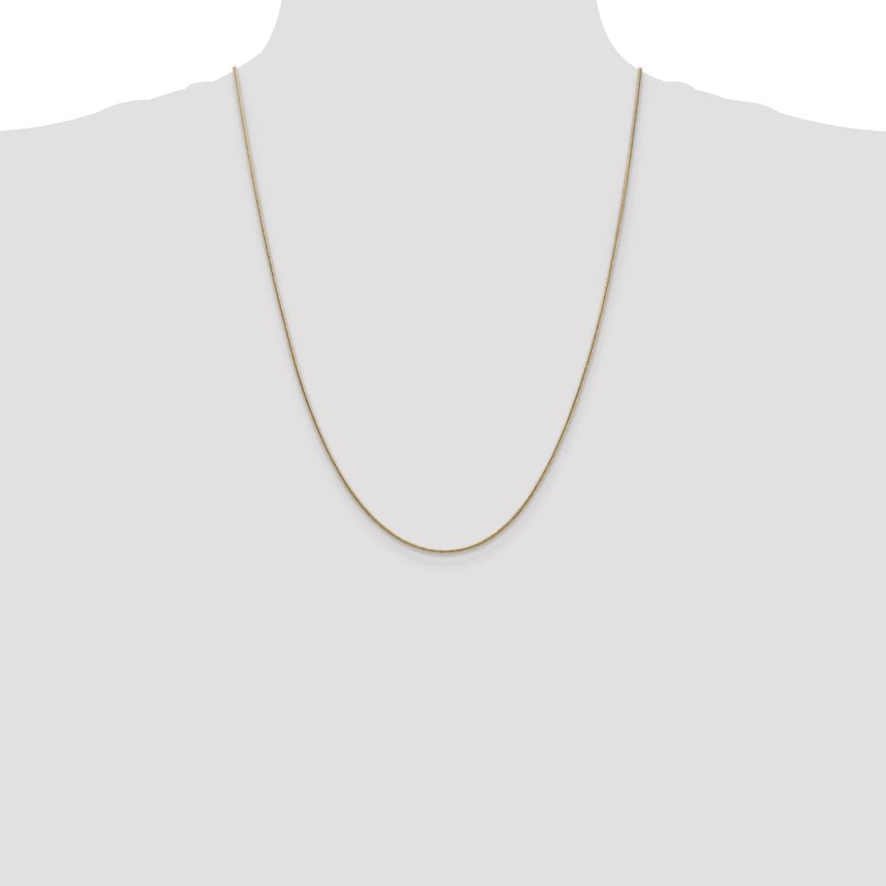14K Yellow Gold 24" 1.4mm Round Snake Chain with Lobster Clasp by 0