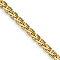14K Yellow Gold 24" 1.9mm Flat Wheat Chain with Lobster Clasp by Oro Pregiato