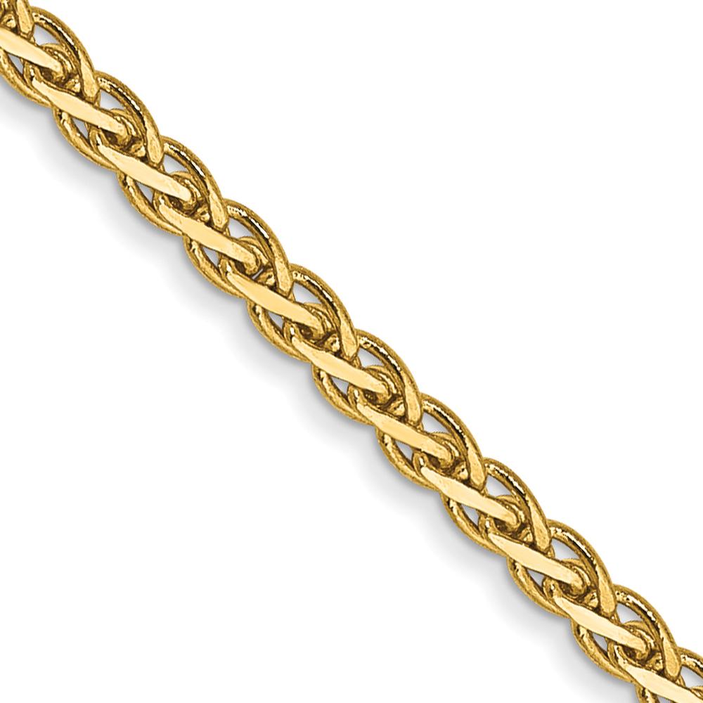14K Yellow Gold 24" 1.9mm Flat Wheat Chain with Lobster Clasp by Oro Pregiato