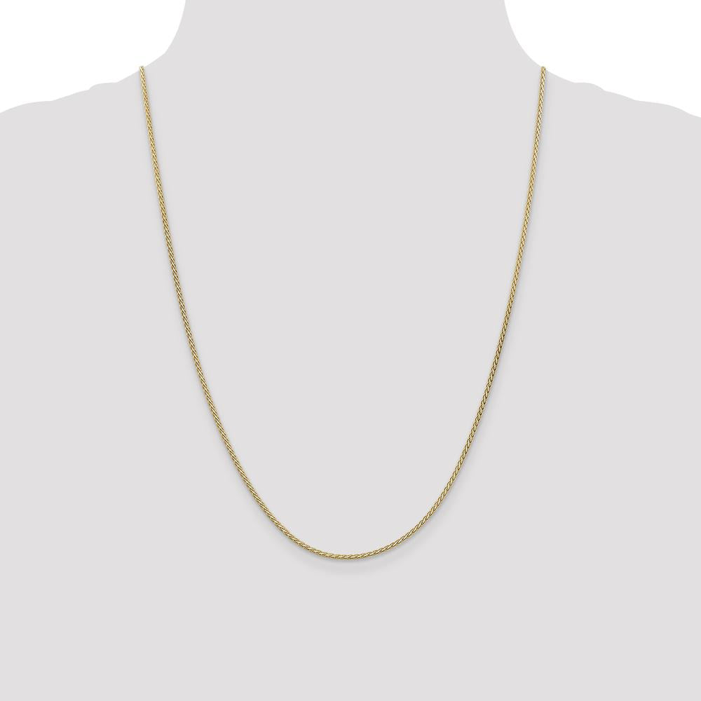 14K Yellow Gold 24" 1.9mm Flat Wheat Chain with Lobster Clasp by Oro Pregiato