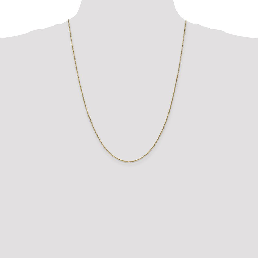 14K Yellow Gold 24" 1mm Round Open Link Cable Chain with Lobster Clasp by Official Gold Marks