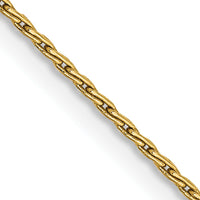 14K Yellow Gold 24" 1mm Round Parisian Wheat Chain with Lobster Clasp by Oro Pregiato