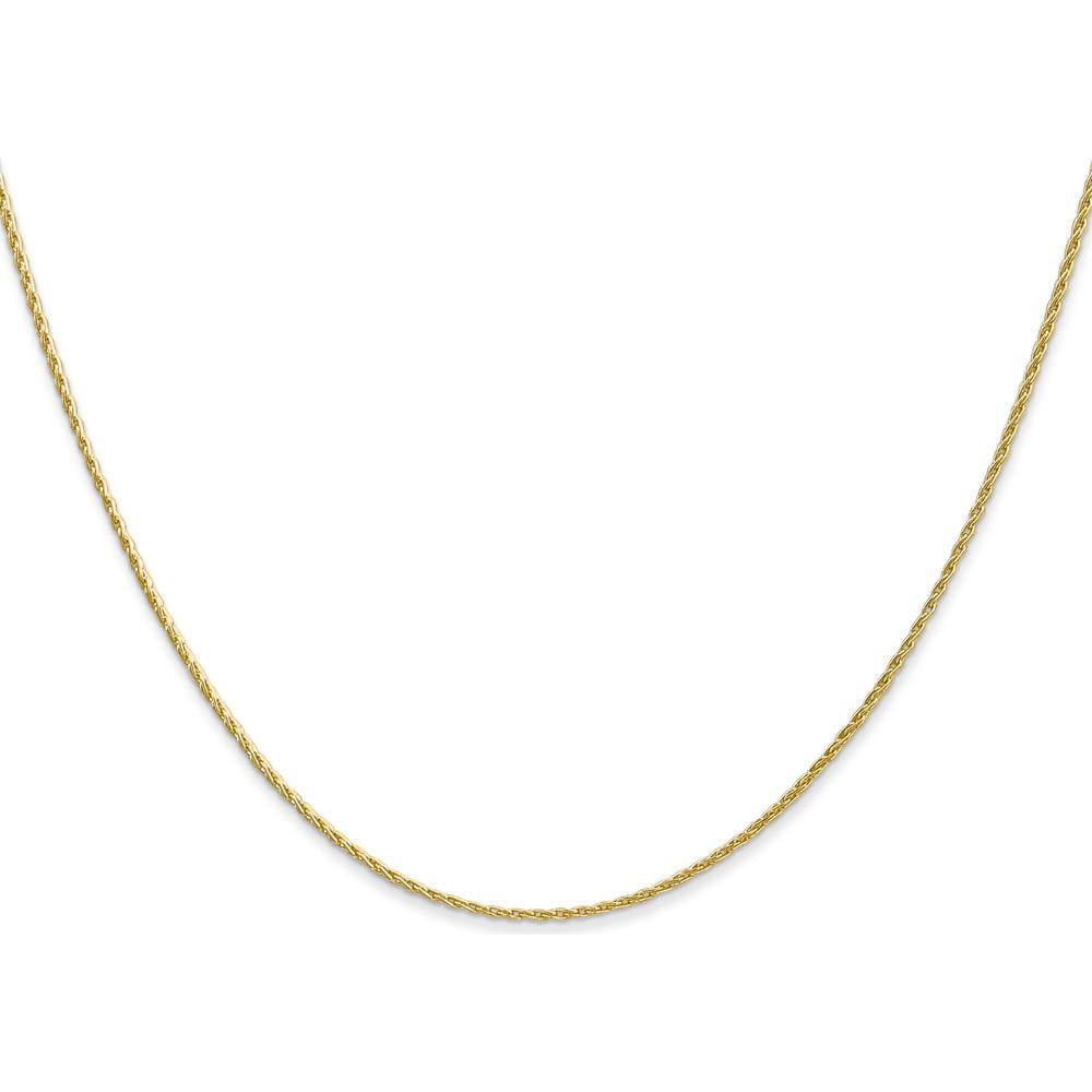 14K Yellow Gold 24" 1mm Round Parisian Wheat Chain with Lobster Clasp by Oro Pregiato