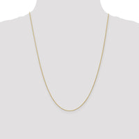14K Yellow Gold 24" 1mm Round Parisian Wheat Chain with Lobster Clasp by Oro Pregiato