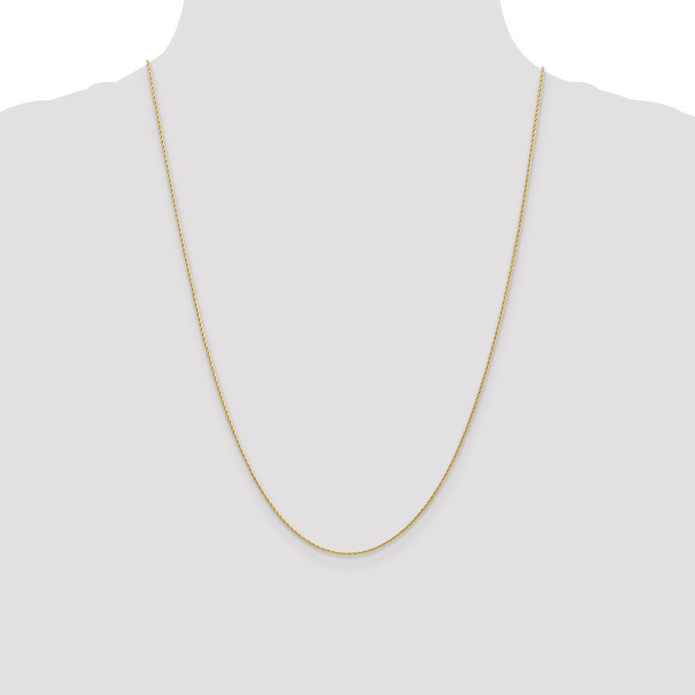 14K Yellow Gold 24" 1mm Round Parisian Wheat Chain with Lobster Clasp by Oro Pregiato