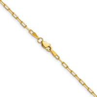 14K Yellow Gold 24" 2.1mm Beveled Paperclip Chain Necklace by Oro Pregiato