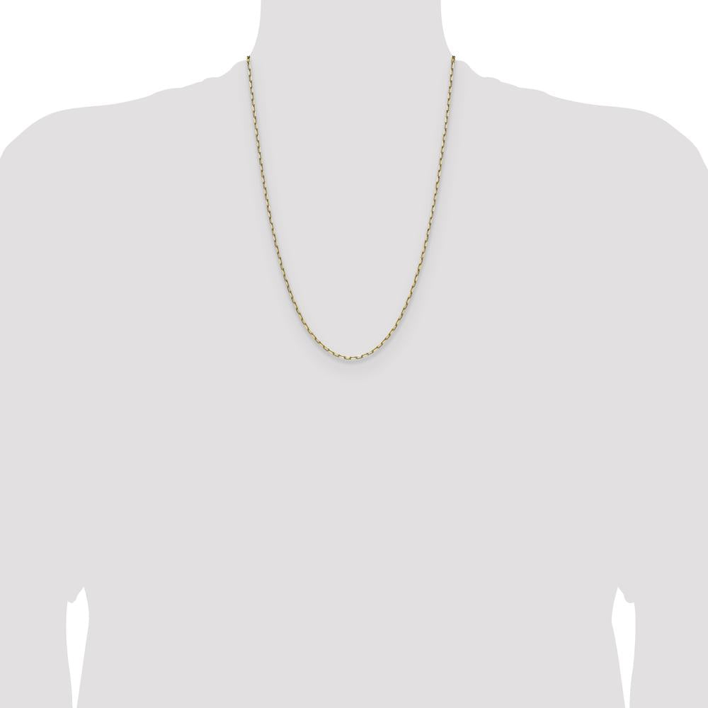 14K Yellow Gold 24" 2.1mm Beveled Paperclip Chain Necklace by Oro Pregiato