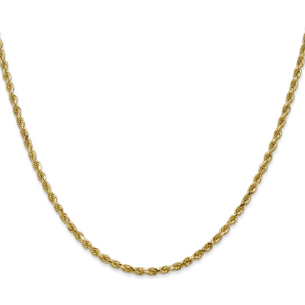 14K Yellow Gold 24" 2.25mm Diamond-Cut Rope Chain with Lobster Clasp