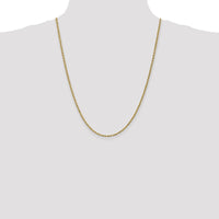 14K Yellow Gold 24" 2.25mm Diamond-Cut Rope Chain with Lobster Clasp