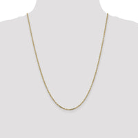 14K Yellow Gold 24" 2.2mm Diamond-Cut Cable Link Chain with Lobster Clasp by Oro Pregiato