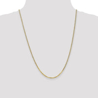 14K Yellow Gold 24" 2.2mm Flat Beveled Curb Chain Necklace with Lobster Clasp by Oro Pregiato