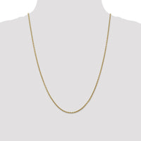 14K Yellow Gold 24" 2.2mm Forzantine Cable Chain Necklace with Lobster Clasp by Oro Pregiato