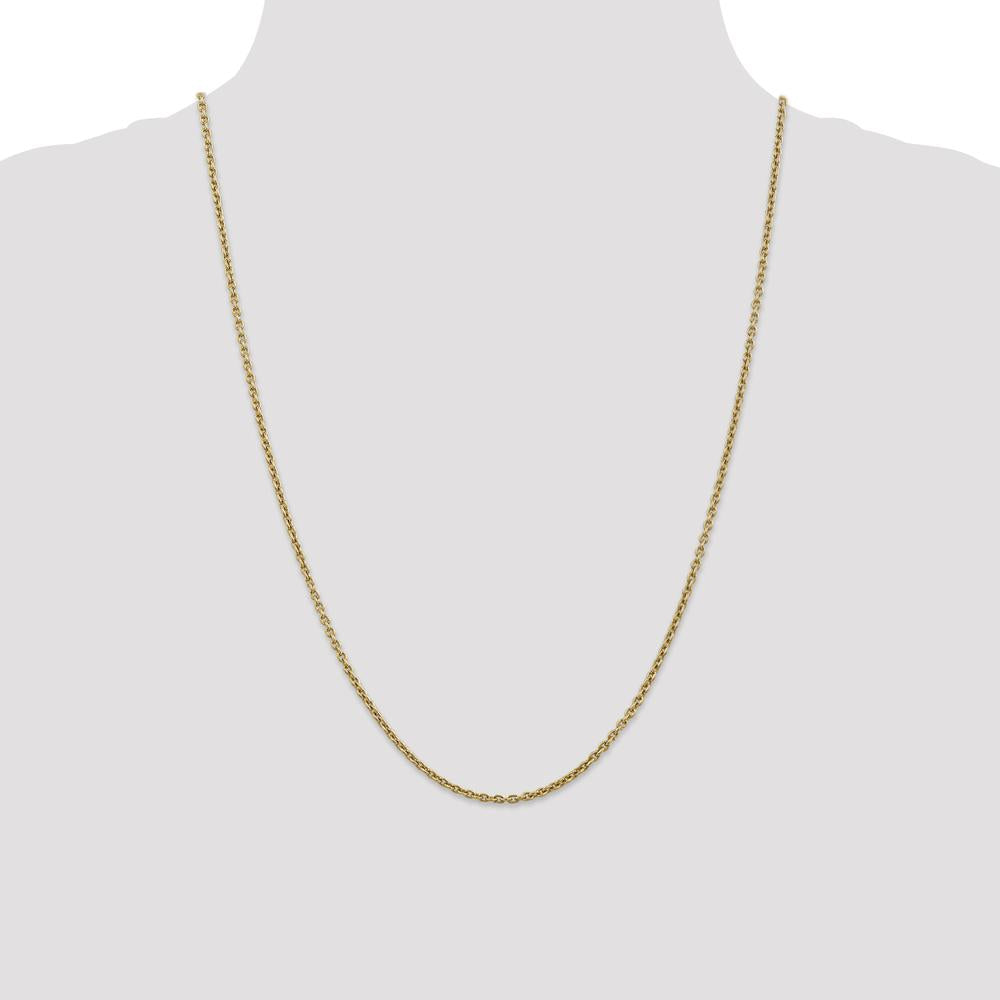 14K Yellow Gold 24" 2.2mm Forzantine Cable Chain Necklace with Lobster Clasp by Oro Pregiato
