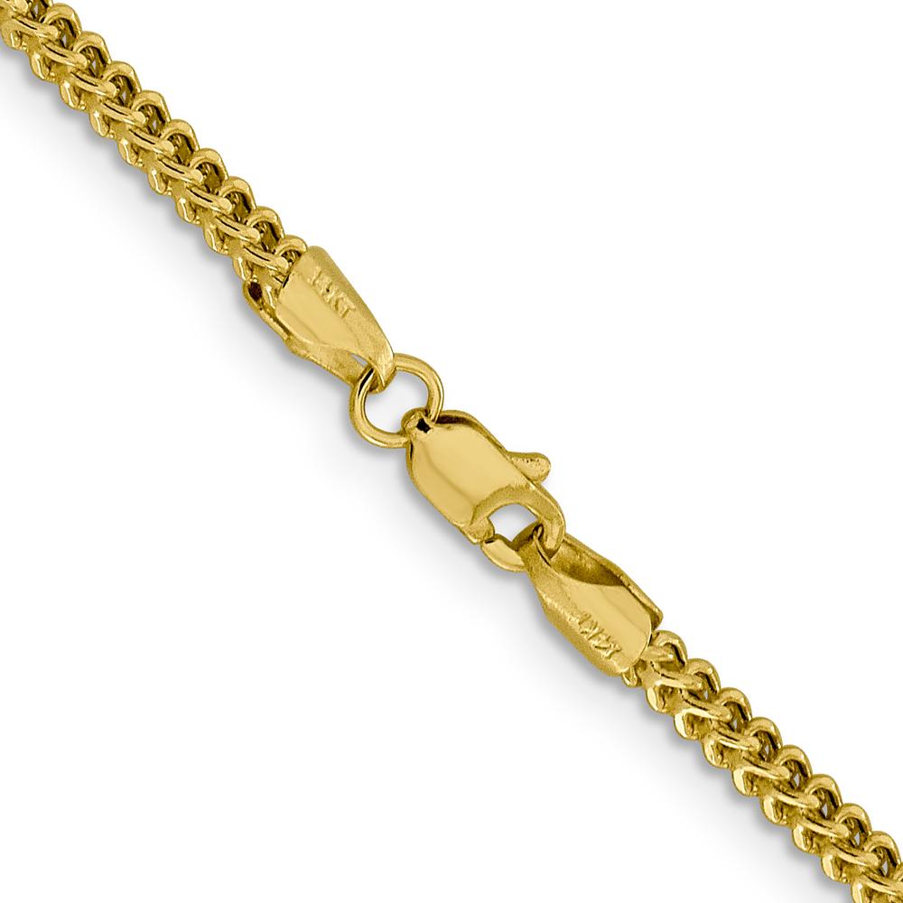 14K Yellow Gold 24" 2.2mm Semi-Solid Franco Chain with Lobster Clasp by Oro Pregiato