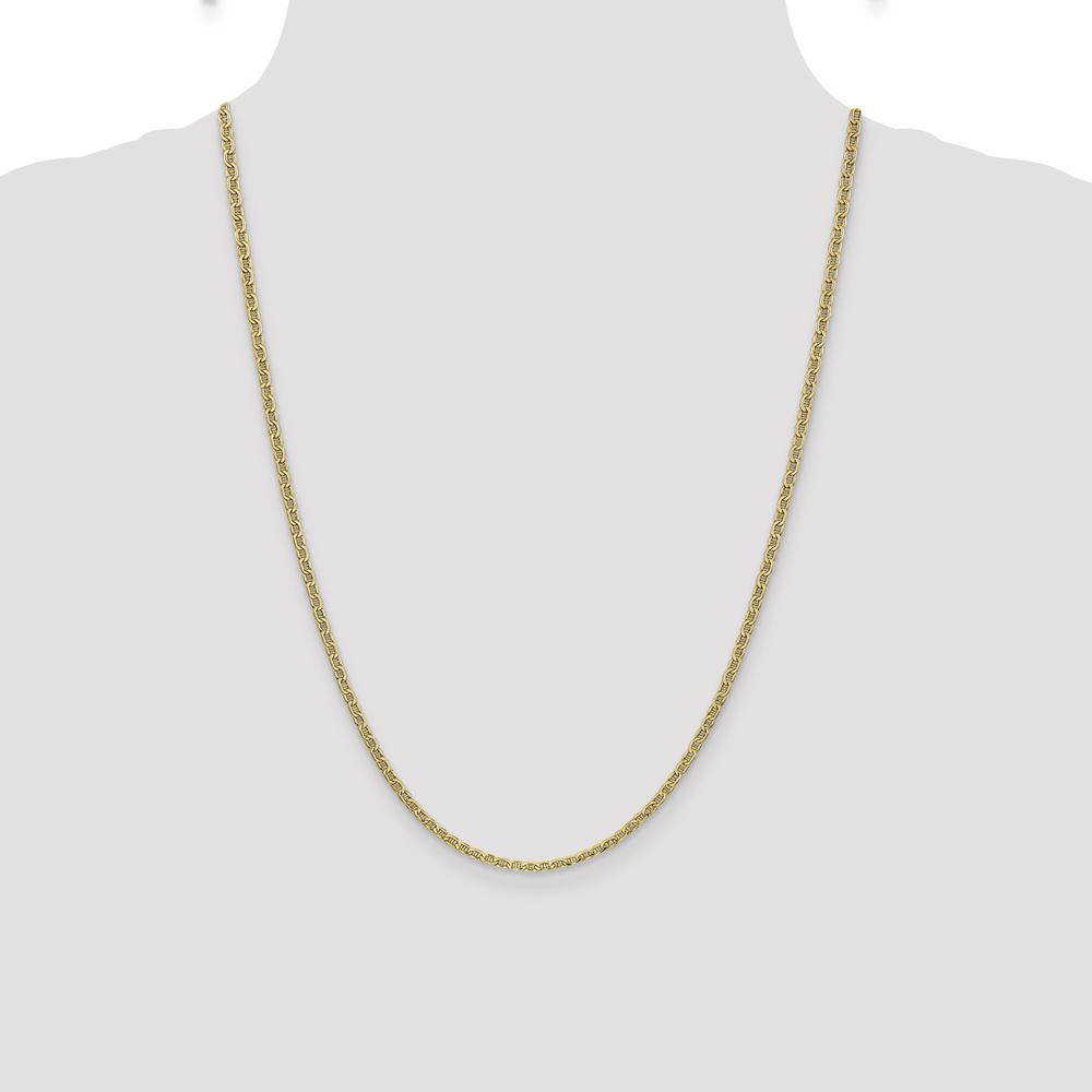 14K Yellow Gold 24" 2.4mm Anchor Chain Necklace with Spring Ring Clasp by Oro Pregiato