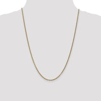 14K Yellow Gold 24" 2.4mm Round Open Link Cable Chain with Lobster Clasp by Oro Pregiato