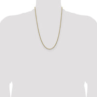 14K Yellow Gold 24" 2.5mm Semi-Solid Diamond-Cut Rope Chain with Lobster Clasp by Oro Pregiato