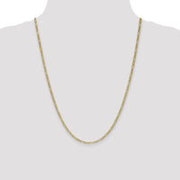 14K Yellow Gold 24" 2.5mm Semi-Solid Figaro Chain with Lobster Clasp by Oro Pregiato