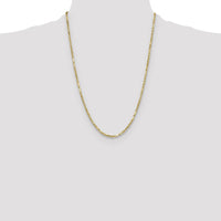 14K Yellow Gold 24" 2.75mm Diamond-Cut Milano Rope Chain Necklace with Polished Fancy Links by Oro Pregiato