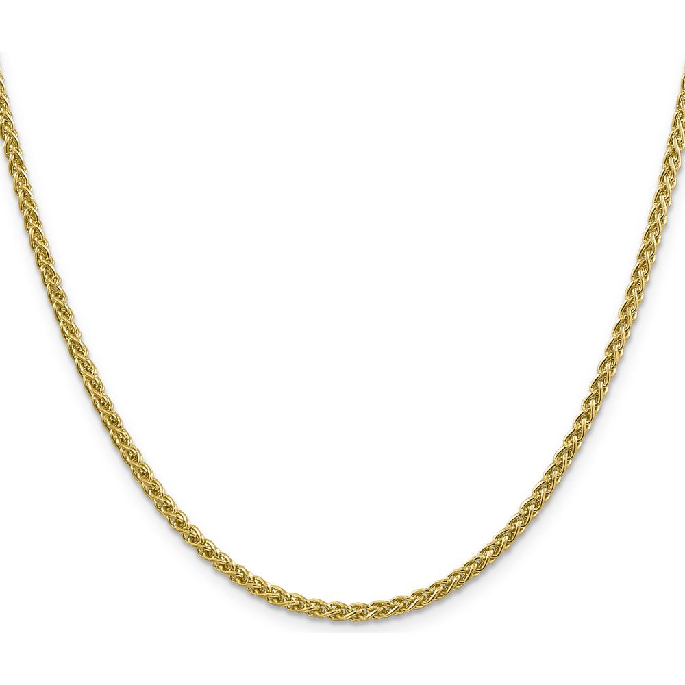 14K Yellow Gold 24" 2.75mm Semi-Solid Wheat Chain with Lobster Clasp by Oro Pregiato