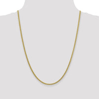 14K Yellow Gold 24" 2.75mm Semi-Solid Wheat Chain with Lobster Clasp by Oro Pregiato
