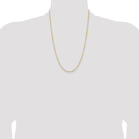 14K Yellow Gold 24" 2.85mm Semi-Solid Curb Chain Necklace with Lobster Clasp by Oro Pregiato