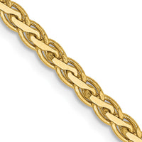 14K Yellow Gold 24" 2.8mm Flat Wheat Chain with Lobster Clasp by Oro Pregiato