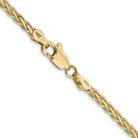 14K Yellow Gold 24" 2.8mm Flat Wheat Chain with Lobster Clasp by Oro Pregiato