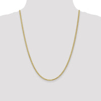 14K Yellow Gold 24" 2.8mm Flat Wheat Chain with Lobster Clasp by Oro Pregiato