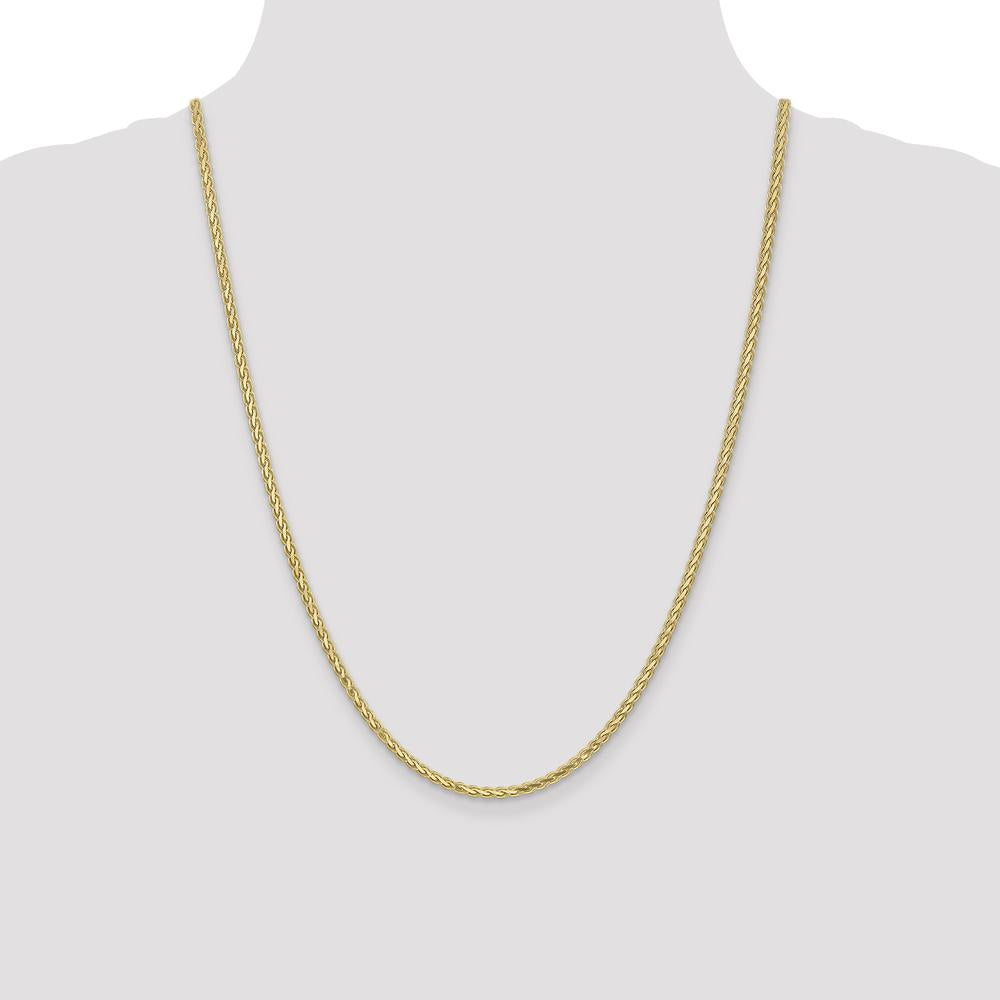 14K Yellow Gold 24" 2.8mm Flat Wheat Chain with Lobster Clasp by Oro Pregiato