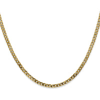 14K Yellow Gold 24" 2.9mm Flat Beveled Curb Chain Necklace with Lobster Clasp by Oro Pregiato