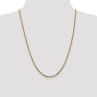 14K Yellow Gold 24" 2.9mm Flat Beveled Curb Chain Necklace with Lobster Clasp by Oro Pregiato