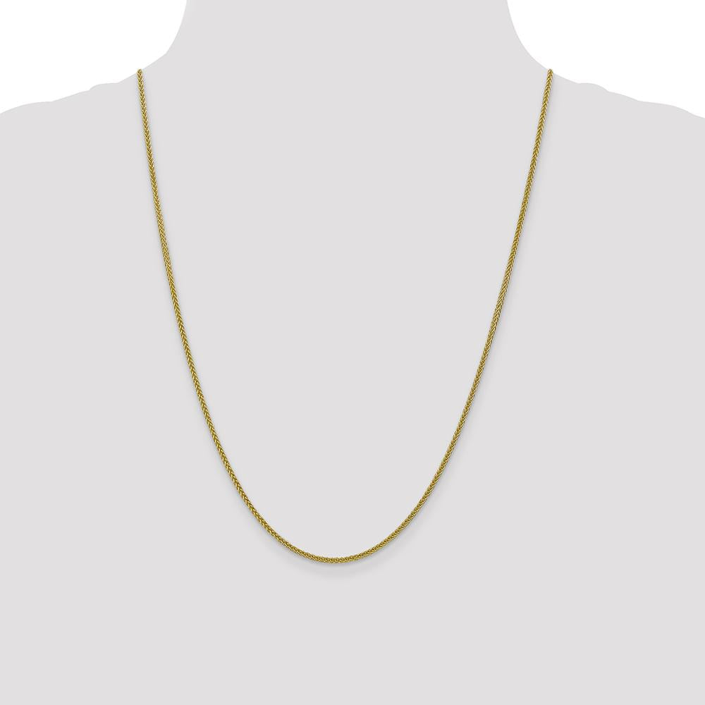 14K Yellow Gold 24" 2mm Semi-Solid 3-Wire Wheat Chain with Lobster Clasp by Oro Pregiato