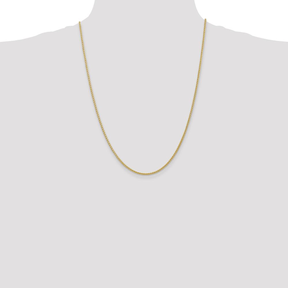 14K Yellow Gold 24" 2mm Semi-Solid Wheat Chain with Lobster Clasp by Oro Pregiato