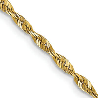 14K Yellow Gold 24" 2mm Ultra Diamond-Cut Rope Chain Necklace by Oro Pregiato