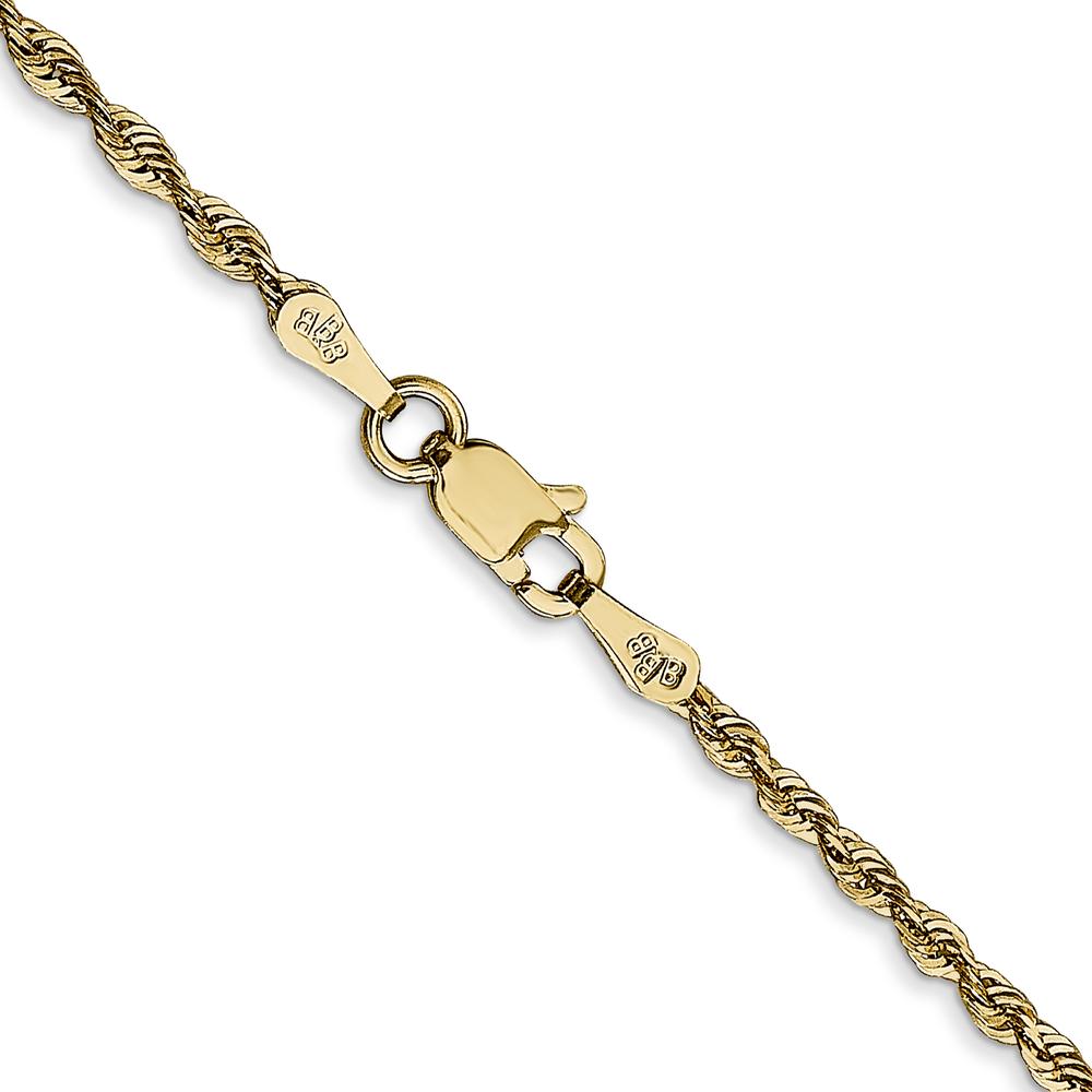 14K Yellow Gold 24" 2mm Ultra Diamond-Cut Rope Chain Necklace by Oro Pregiato
