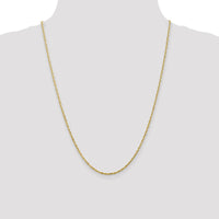 14K Yellow Gold 24" 2mm Ultra Diamond-Cut Rope Chain Necklace by Oro Pregiato