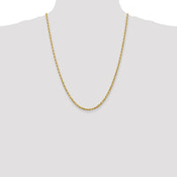 14K Yellow Gold 24" 3.35mm Diamond-Cut Rope Chain with Lobster Clasp by Oro Pregiato